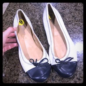 Navy and white striped flasks